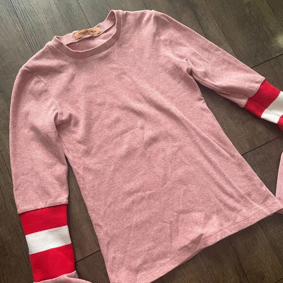 Maggie Marilyn Bell Flare Mock Neck Sweater Pink 2 - Picture 4 of 9